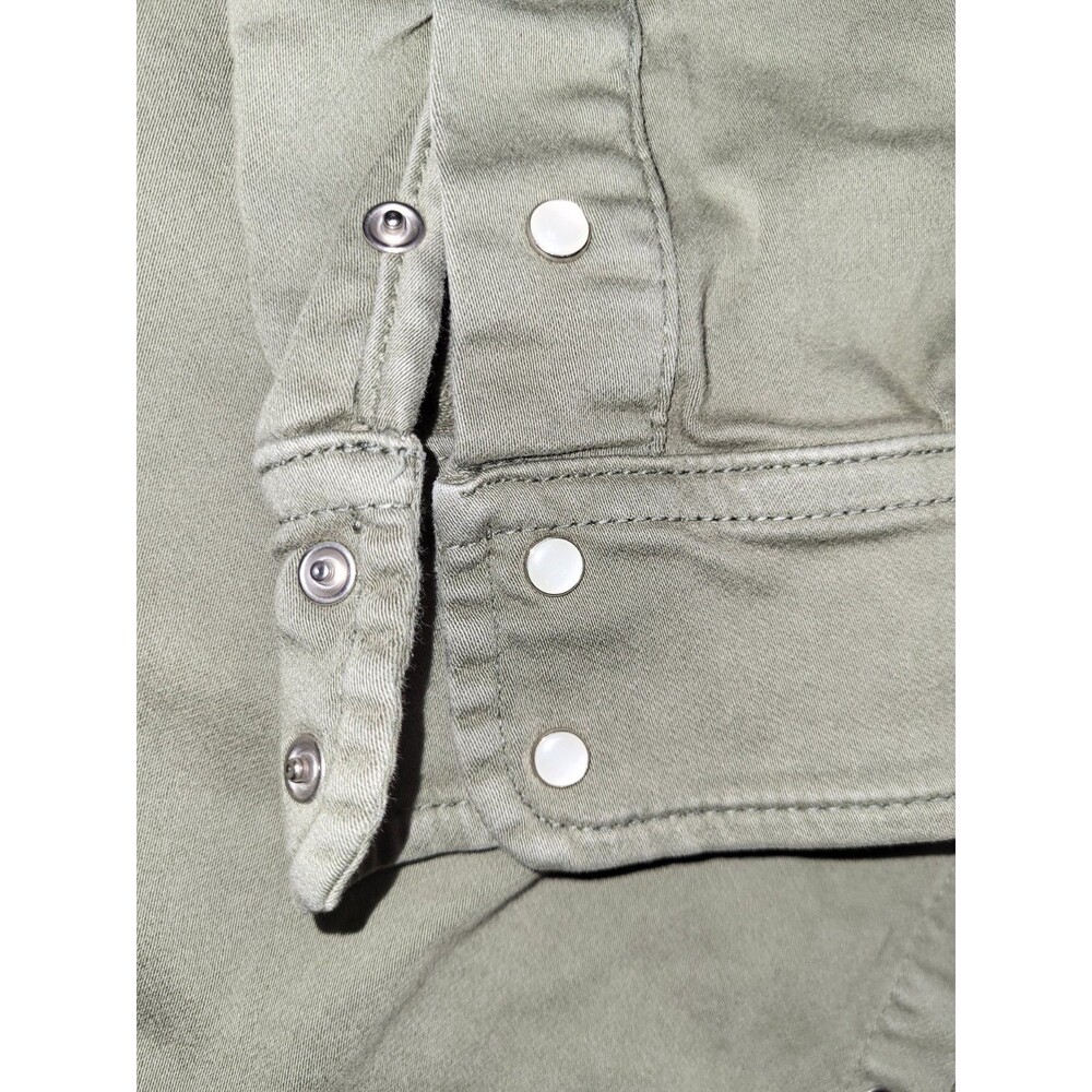 &SONS Sunday Shirt Army Green Men's XL Heritage Workwear Utility Snap Overshirt - Picture 7 of 16